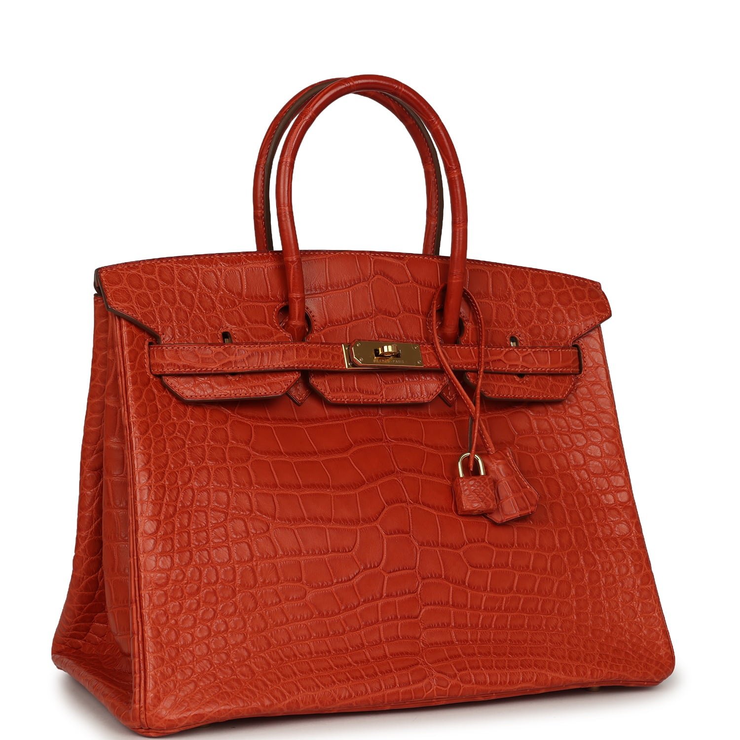 Hermes Birkin 35 Orange Matte Alligator Gold Hardware - Image 2