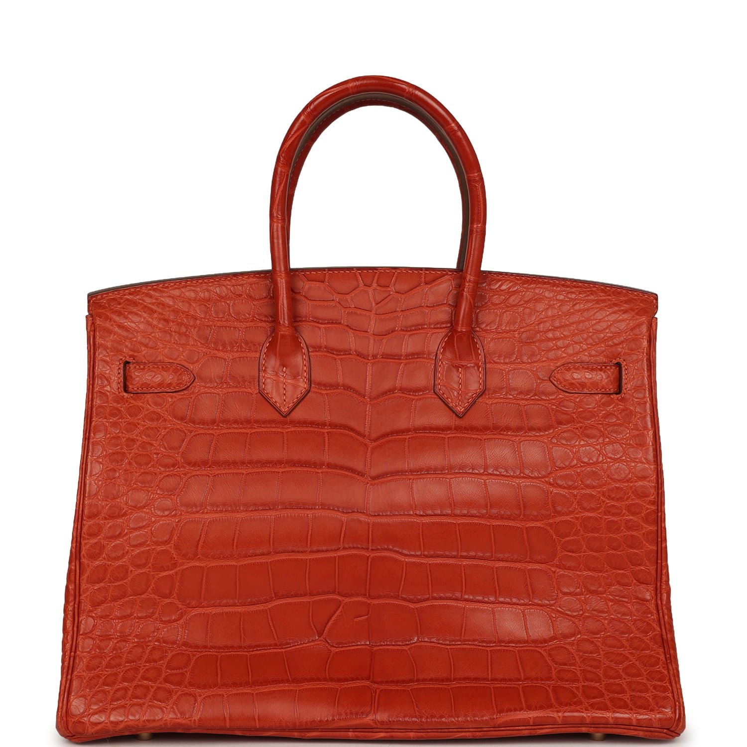 Hermes Birkin 35 Orange Matte Alligator Gold Hardware - Image 4