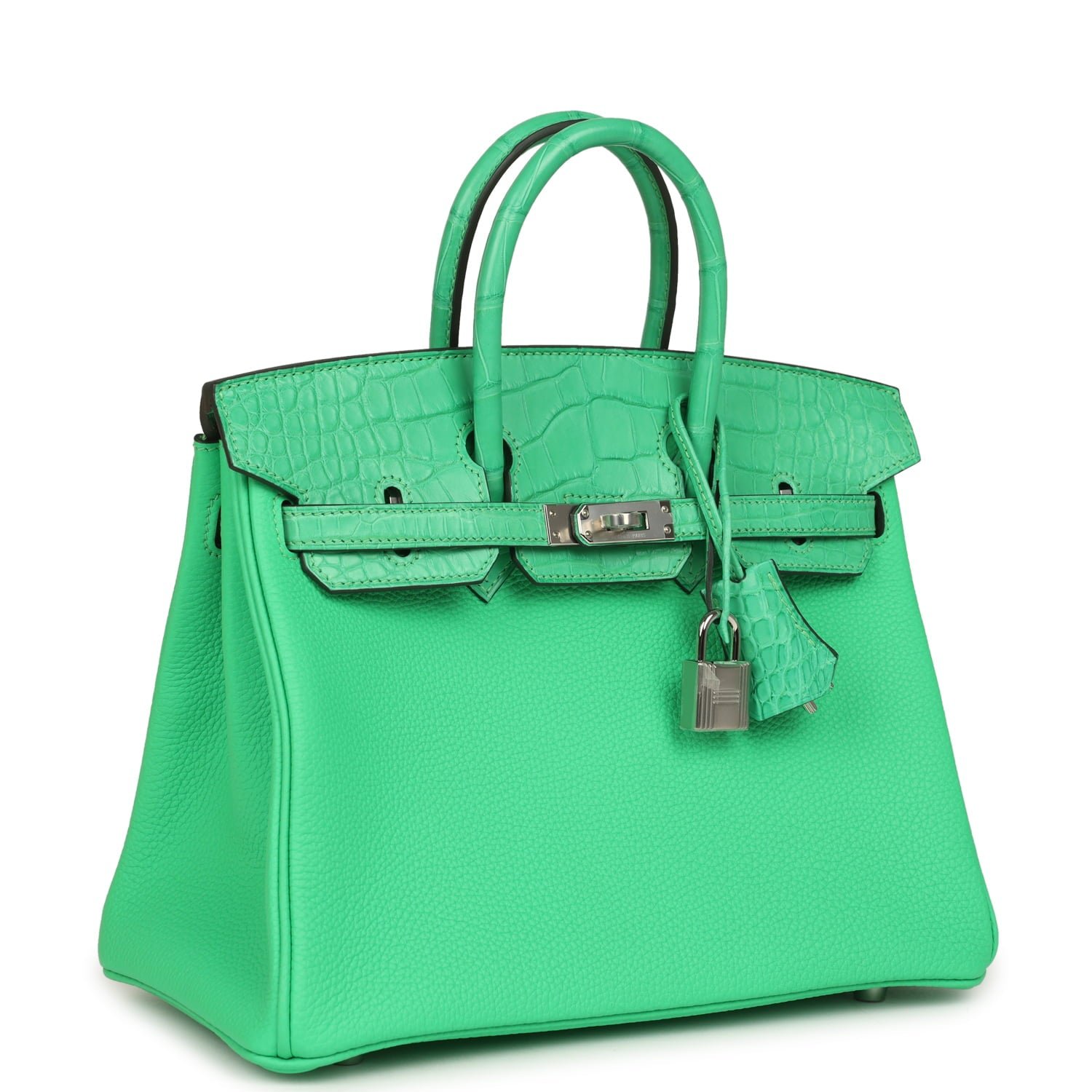 Hermes Birkin 25 Vert Comics Togo and Matte Alligator Touch Palladium Hardware - Image 2