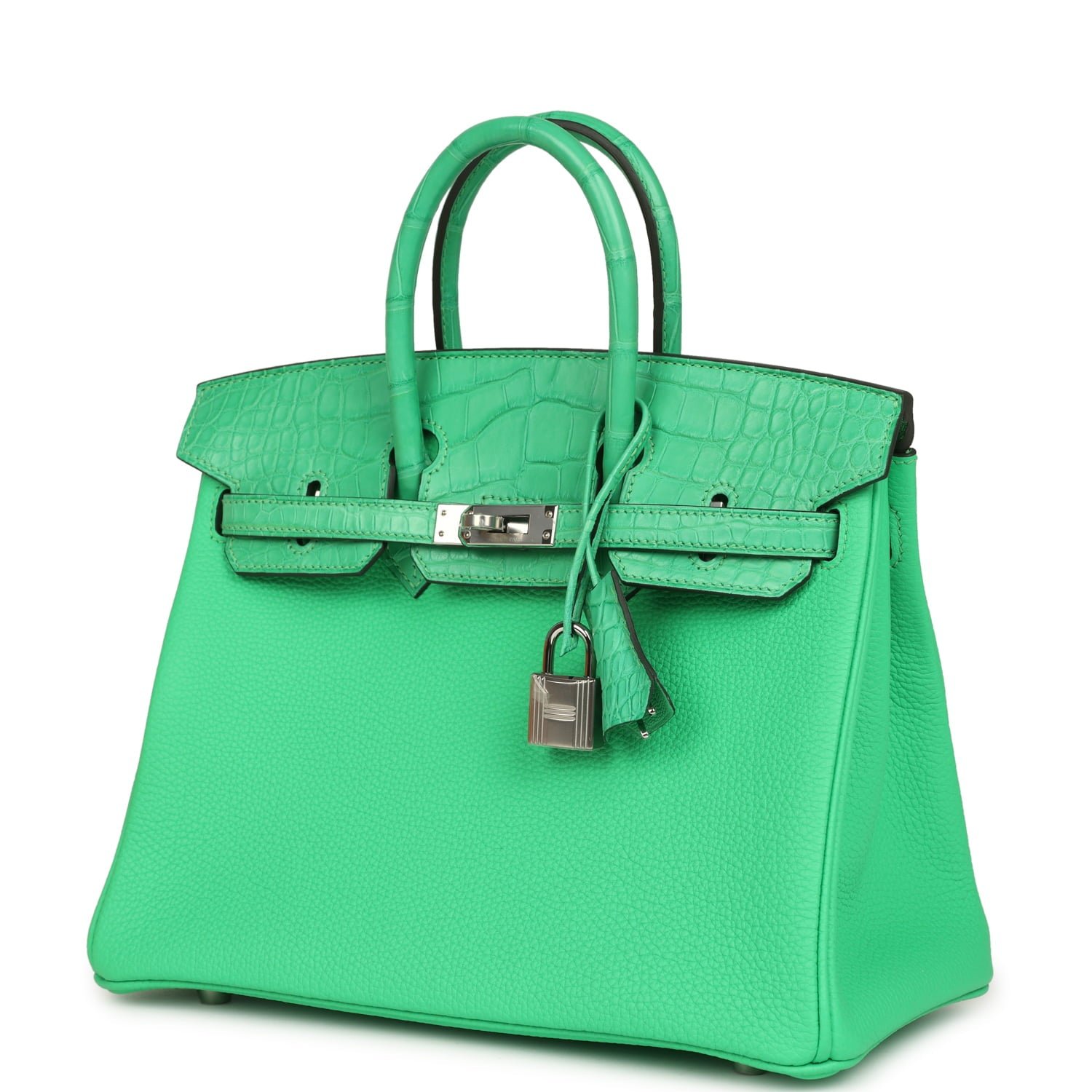 Hermes Birkin 25 Vert Comics Togo and Matte Alligator Touch Palladium Hardware - Image 5