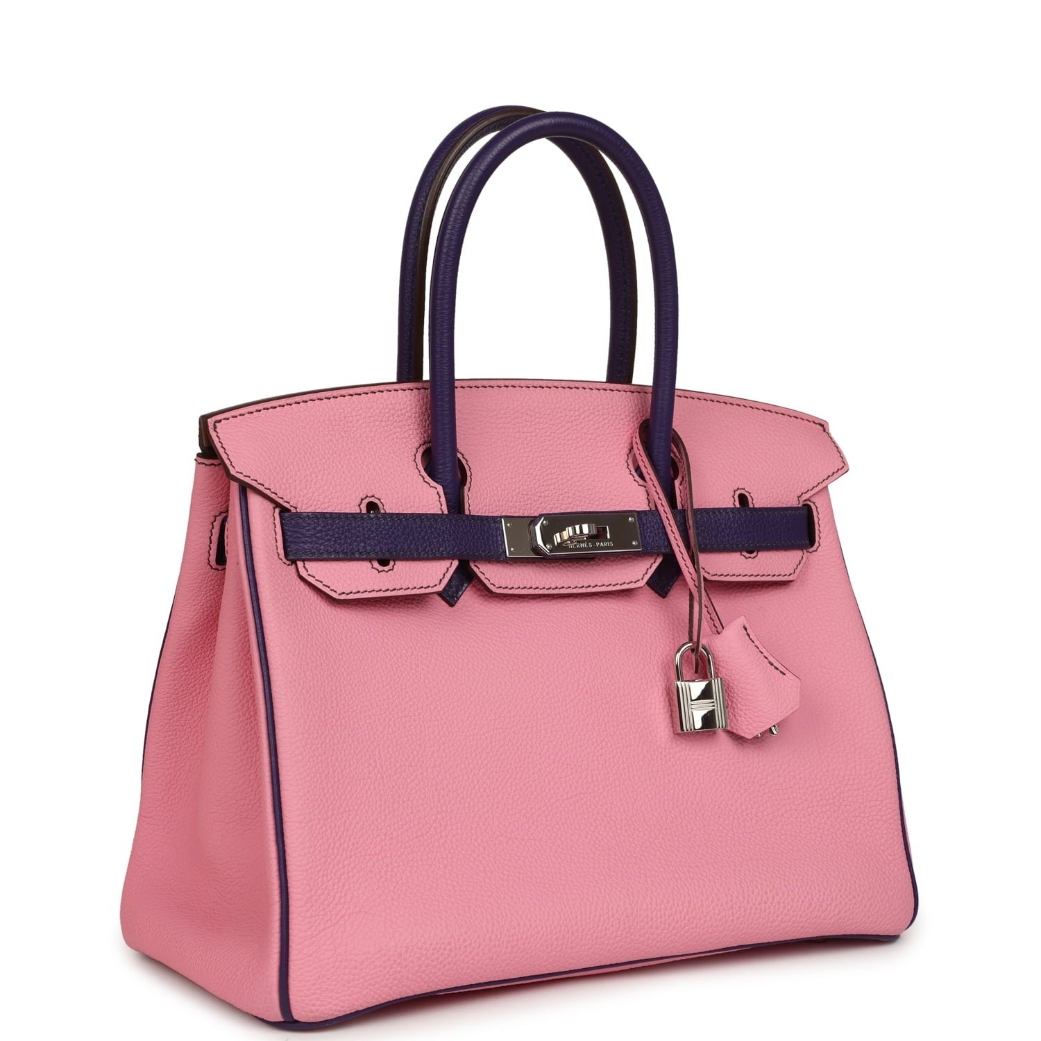 Hermes Special Order (HSS) Birkin 30 Bubblegum Pink, Iris Togo Palladium Hardware - Image 2