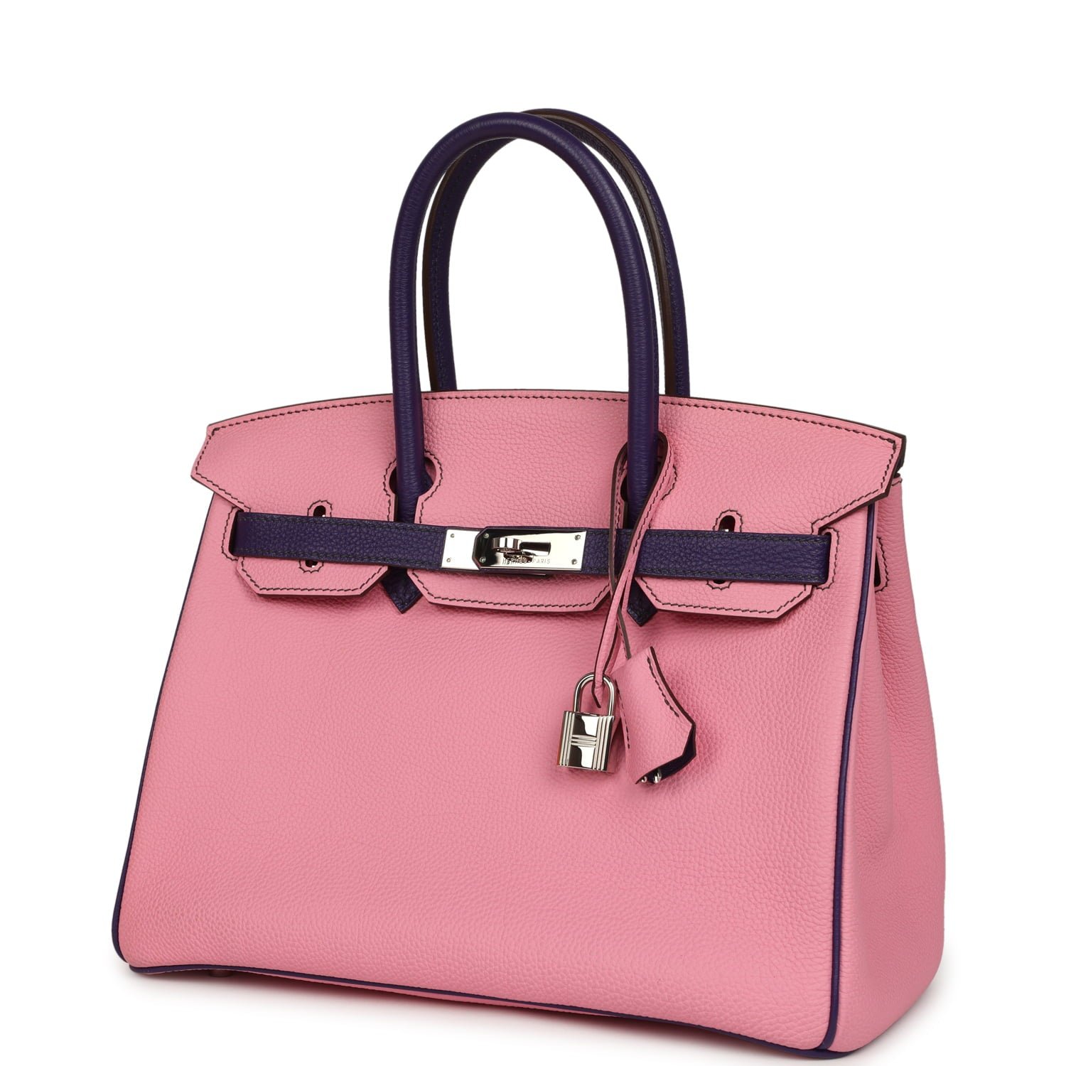 Hermes Special Order (HSS) Birkin 30 Bubblegum Pink, Iris Togo Palladium Hardware - Image 5