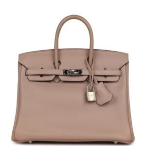 Hermes Birkin 25 Glycine Evercolor Palladium Hardware