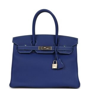 Hermes Special Order (HSS) Birkin 30 Bleu Electric Togo Brushed Palladium Hardware