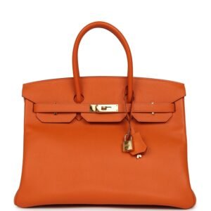 Hermes Birkin 35 Orange Epsom Gold Hardware