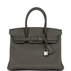 Hermes Birkin 30 Gris Meyer Clemence Palladium Hardware