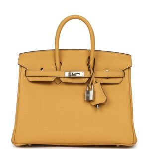Hermes Birkin 25 Paille Togo Palladium Hardware