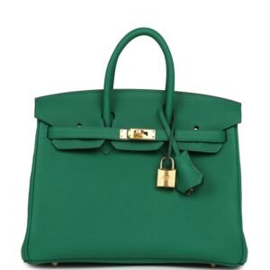 Hermes Birkin 25 Vert Vertigo Togo Gold Hardware