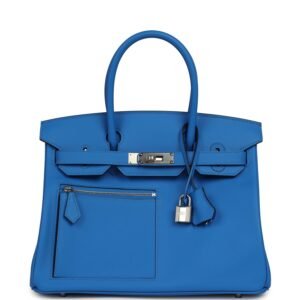 Hermes Colormatic Birkin 30 Bleu Hydra Swift Palladium Hardware