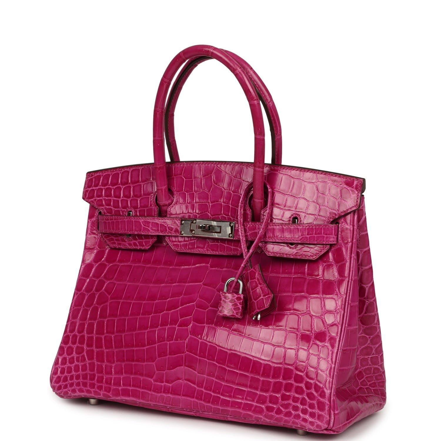 Hermes Birkin 30 Rose Scheherazade Shiny Niloticus Crocodile Palladium Hardware - Image 5