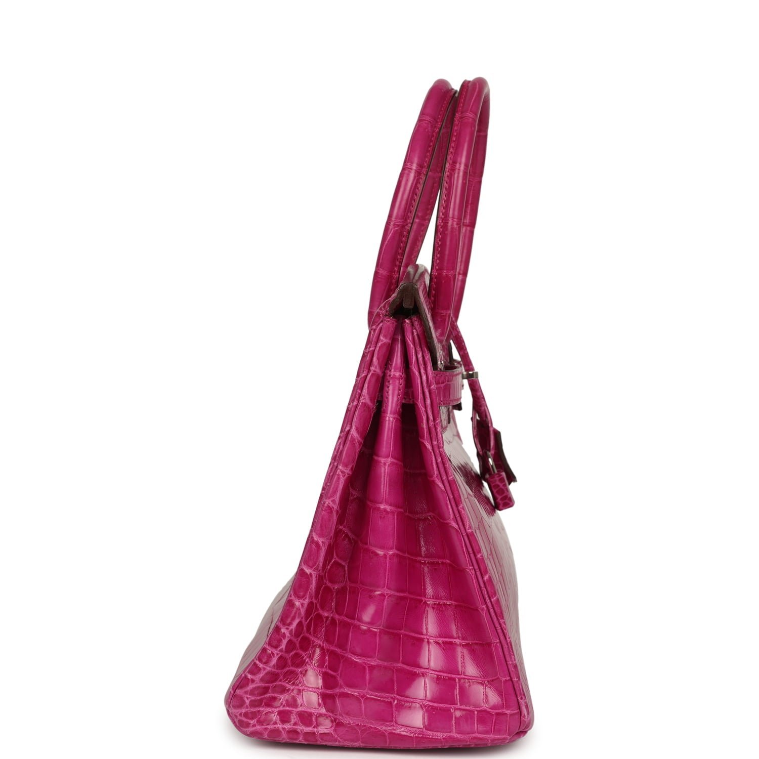 Hermes Birkin 30 Rose Scheherazade Shiny Niloticus Crocodile Palladium Hardware - Image 3