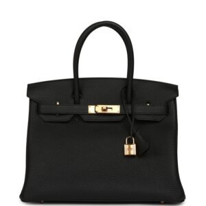 Hermes Birkin 30 Black Togo Rose Gold Hardware