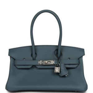 Hermes Shoulder Birkin Light 29 Bleu Tempete Evercolor Palladium Hardware