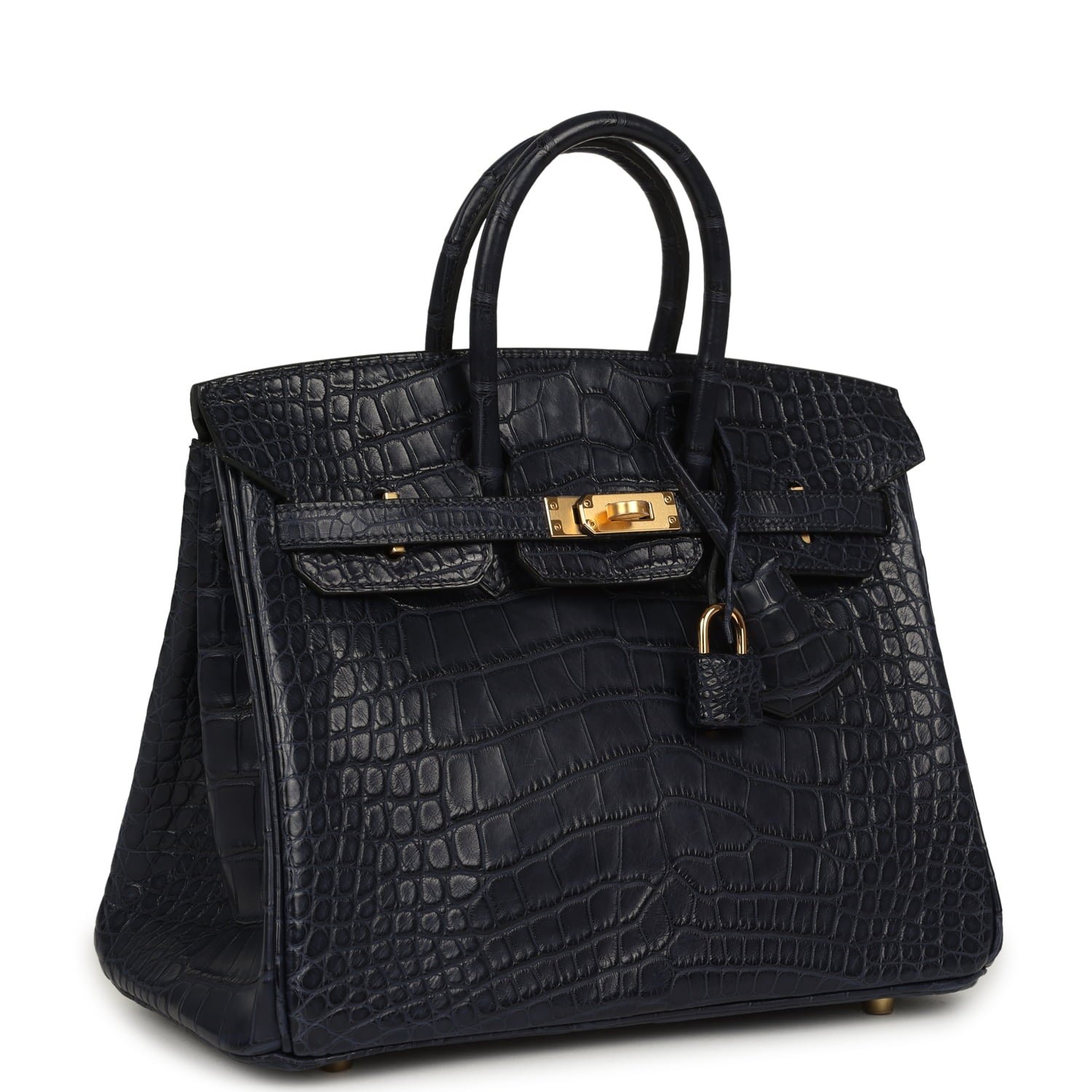 Hermes Birkin 25 Bleu Indigo Matte Alligator Gold Hardware - Image 2