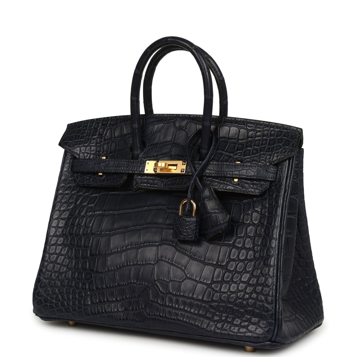 Hermes Birkin 25 Bleu Indigo Matte Alligator Gold Hardware - Image 5