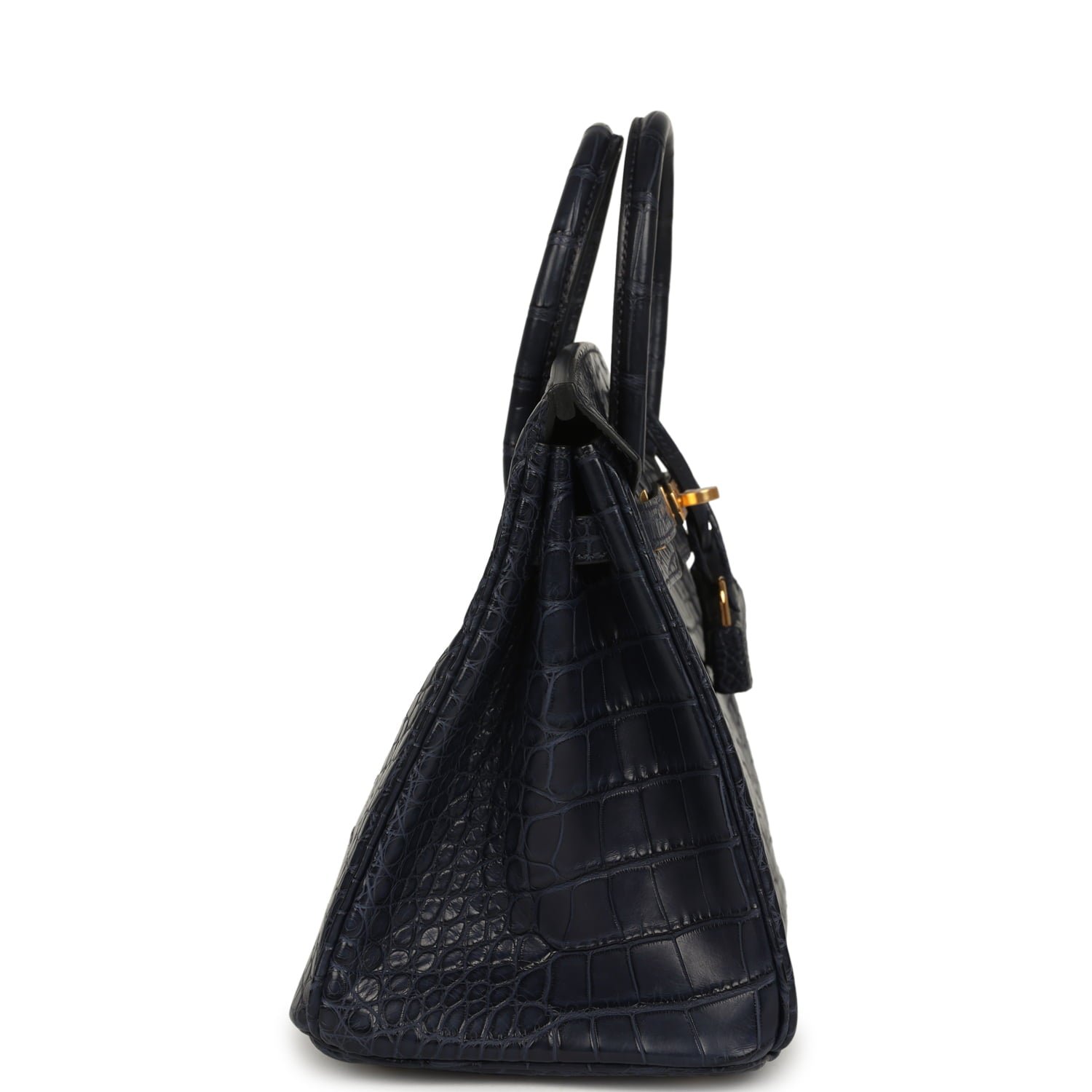 Hermes Birkin 25 Bleu Indigo Matte Alligator Gold Hardware - Image 3