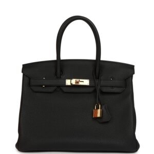 Hermes Birkin 30 Black Togo Rose Gold Hardware