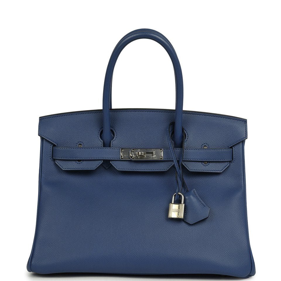 Hermes Birkin 30 Bleu Brighton Epsom Palladium Hardware