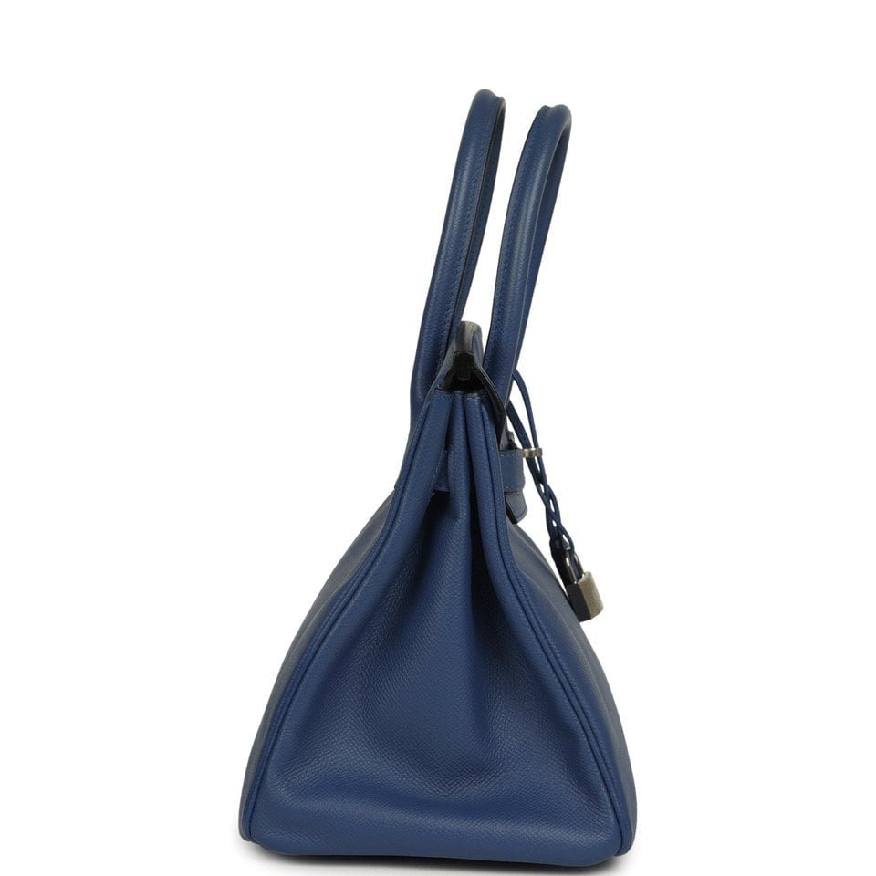 Hermes Birkin 30 Bleu Brighton Epsom Palladium Hardware - Image 3