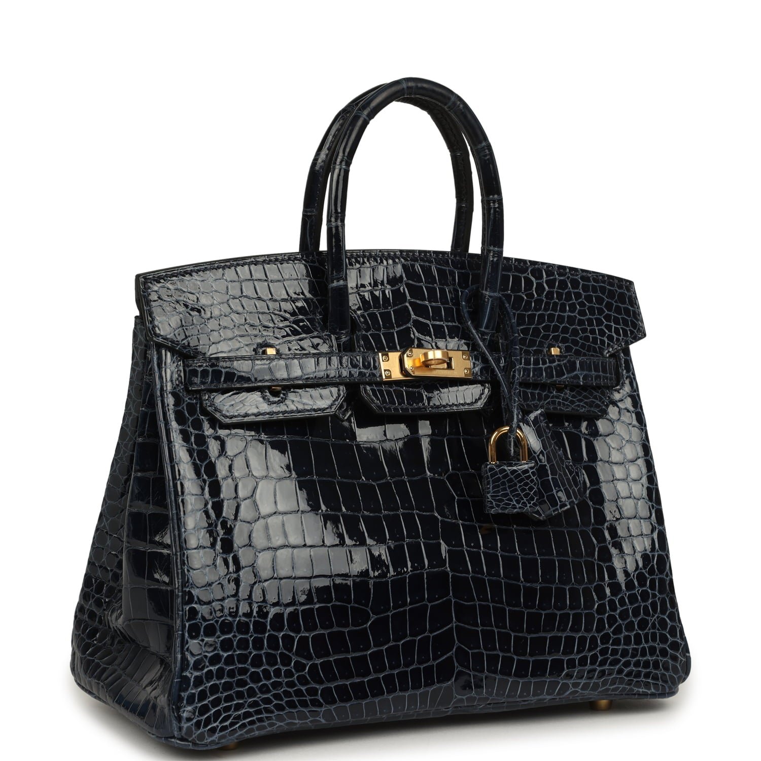 Hermes Birkin 25 Bleu Baltique Shiny Porosus Crocodile Gold Hardware - Image 2