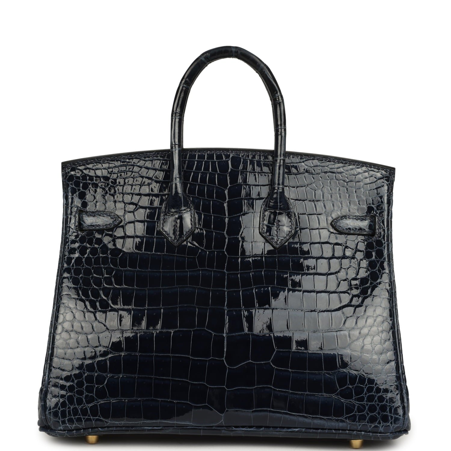 Hermes Birkin 25 Bleu Baltique Shiny Porosus Crocodile Gold Hardware - Image 4