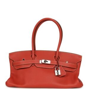 Vintage Hermes Shoulder Birkin 42 JPG Sanguine Togo Palladium Hardware