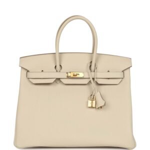 Hermes Birkin 35 Craie Togo Gold Hardware