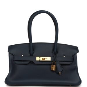 Hermes Shoulder Birkin Light 29 Bleu Abysse Evercolor Gold Hardware