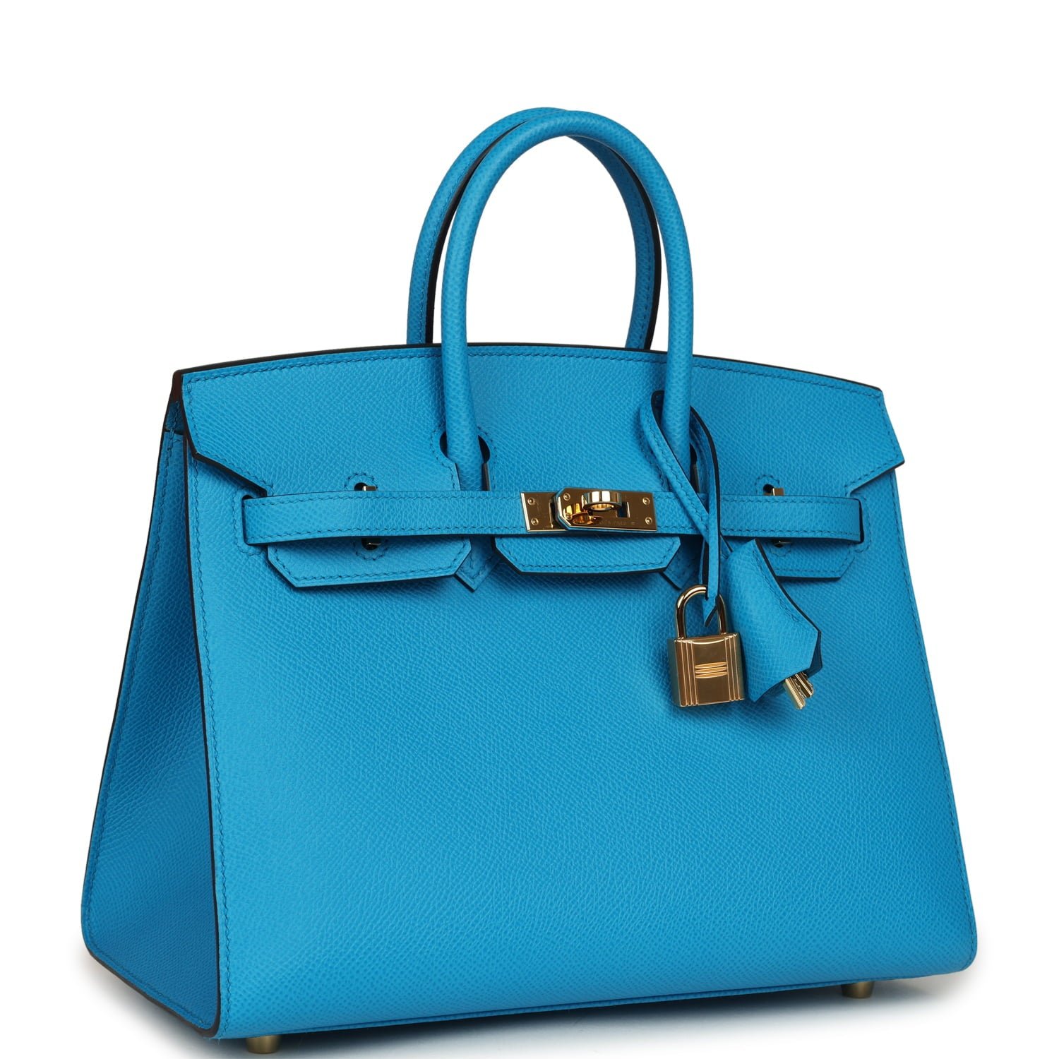 Hermes Birkin Sellier 25 Bleu Frida Epsom Gold Hardware - Image 2