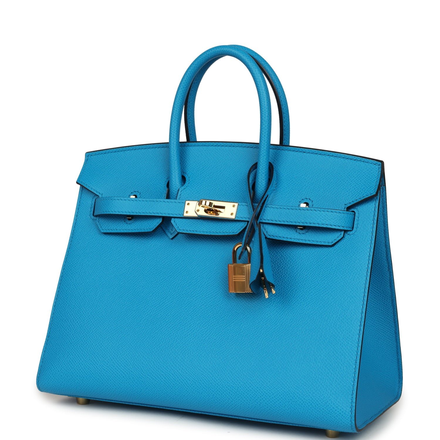 Hermes Birkin Sellier 25 Bleu Frida Epsom Gold Hardware - Image 5