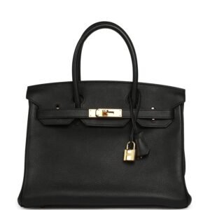 Hermes Birkin 30 Black Evercolor Gold Hardware