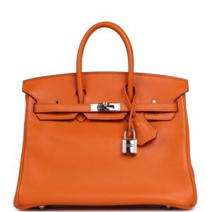Hermes Birkin 25 Orange Swift Palladium Hardware