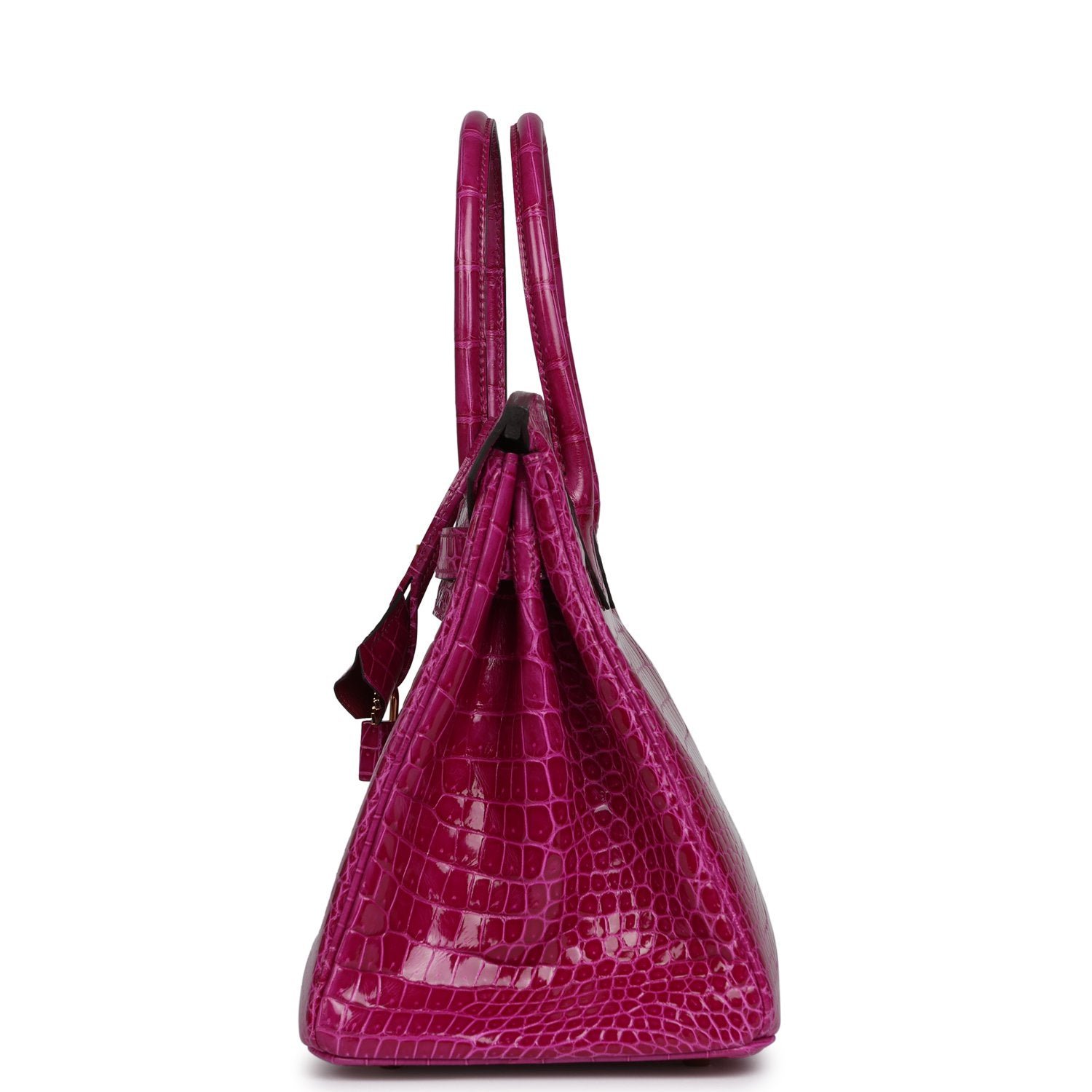 Hermes Birkin 30 Rose Pourpre Shiny Porosus Crocodile Gold Hardware - Image 3
