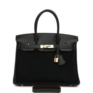 Hermes Birkin 30 Cote-a-Cote Tuffetage, Black Swift Permabrass Hardware