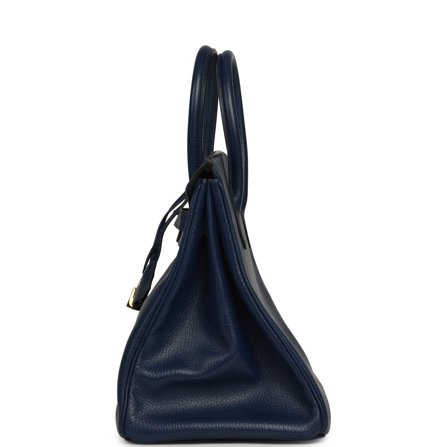 Vintage Hermes Birkin 35 Bleu Marine Ardennes Gold Hardware - Image 4
