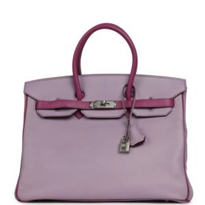 Hermes Special Order (HSS) Birkin 35 Lilac, Cyclamen Chevre Mysore Palladium Hardware