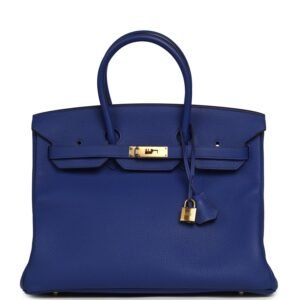 Hermes Birkin 35 Bleu Royal Togo Gold Hardware