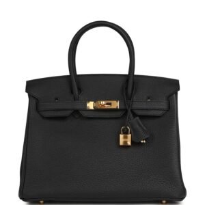Hermes Birkin 30 Black Togo Gold Hardware