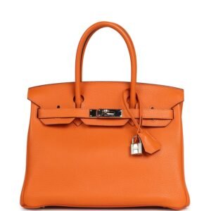 Hermes Birkin 30 Orange Clemence Palladium Hardware (MAC-H-B-260804-9-CM)