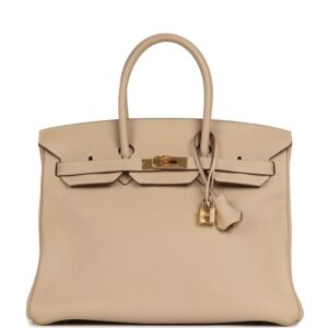 Hermes Birkin 35 Gris Tourterelle Clemence Gold Hardware