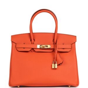 Hermes Birkin 30 Feu Togo Gold Hardware (MAC-H-B-260807-2)