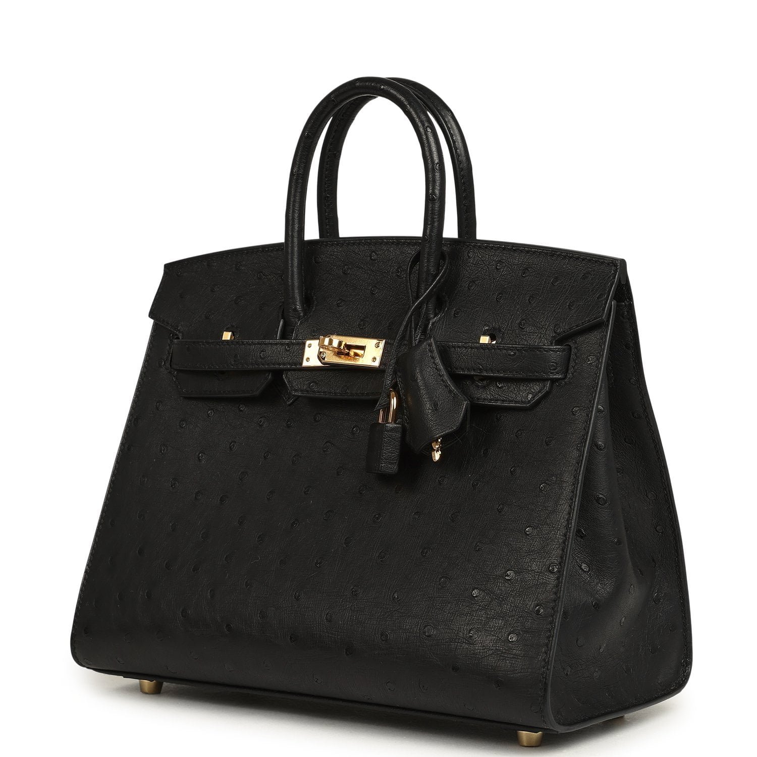 Hermes Birkin Sellier 25 Black Ostrich Gold Hardware - Image 5