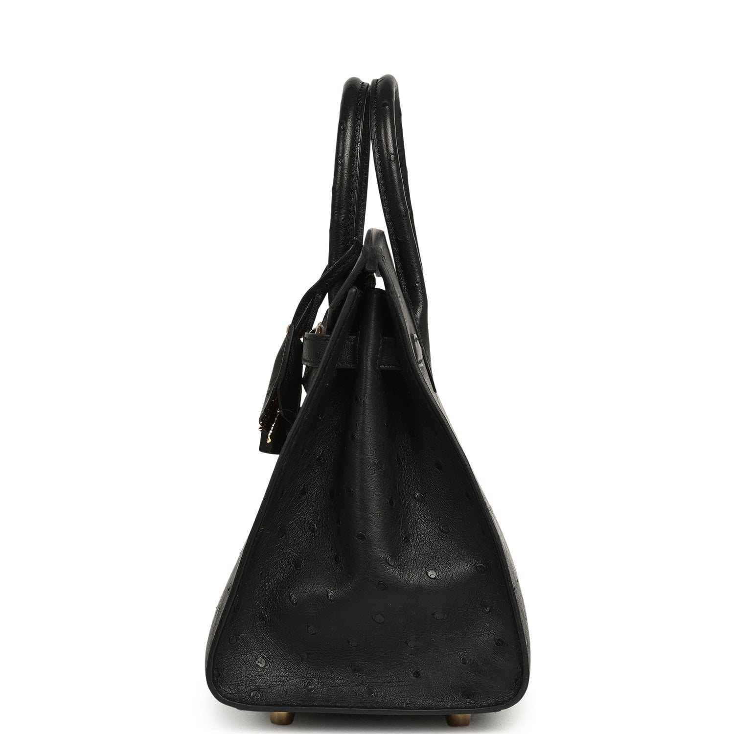 Hermes Birkin Sellier 25 Black Ostrich Gold Hardware - Image 4