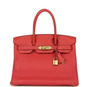 Hermes Birkin 30 Rouge Pivoine Togo Gold Hardware
