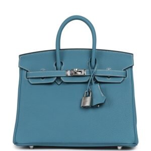 Hermes Birkin 25 Blue Jean Togo Palladium Hardware