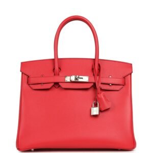 Hermes Birkin 30 Rouge De Coeur Epsom Palladium Hardware