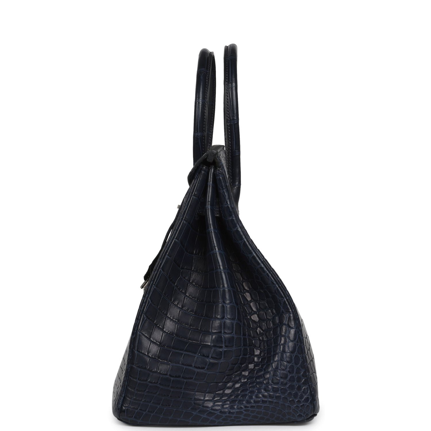 Hermes Birkin 35 Bleu Marine Matte Porosus Crocodile Palladium Hardware - Image 3