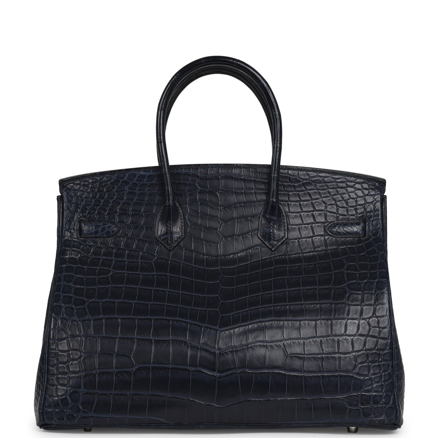 Hermes Birkin 35 Bleu Marine Matte Porosus Crocodile Palladium Hardware - Image 4