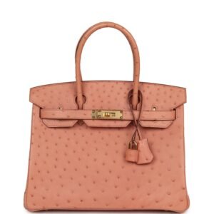 Hermes Birkin 30 Terre Cuite Ostrich Gold Hardware