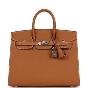 Hermes Birkin Sellier 25 Gold Epsom Palladium Hardware